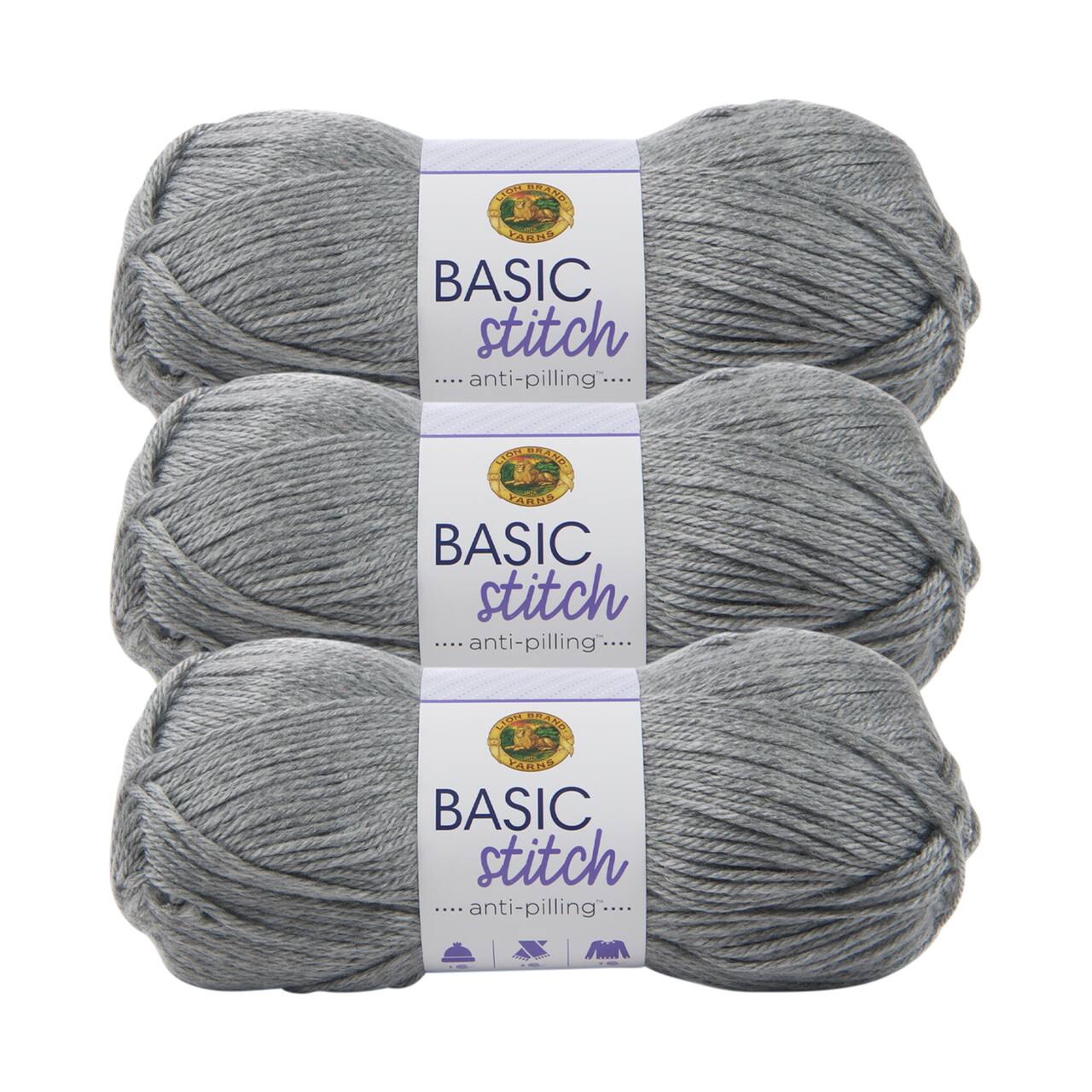 3 Pack Lion Brand® Basic Stitch Anti Pilling™ Yarn
